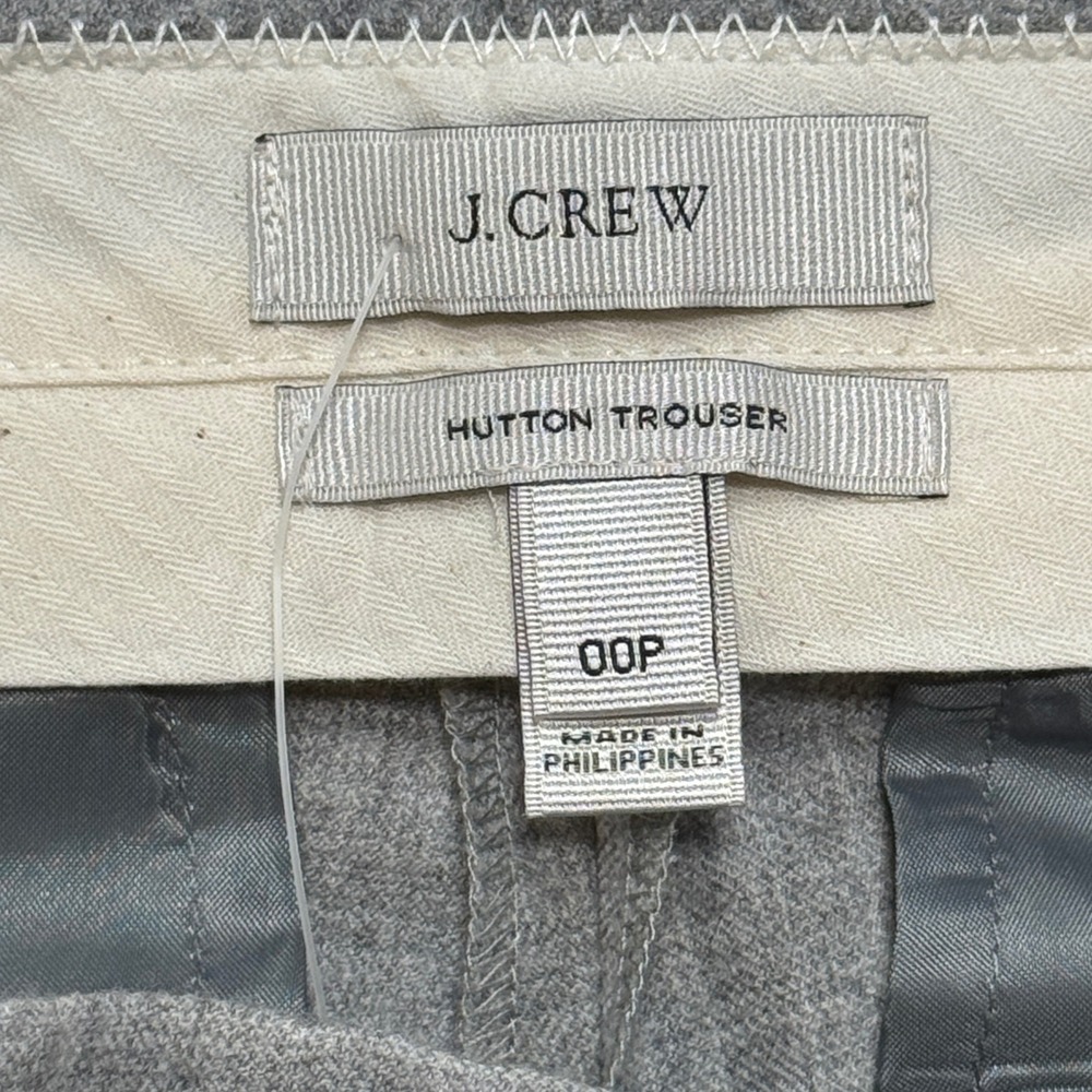 NEW J.Crew Hutton Trouser Women's 00P Gray Wool Wide Leg High Rise Dress Pants - Picture 7 of 10